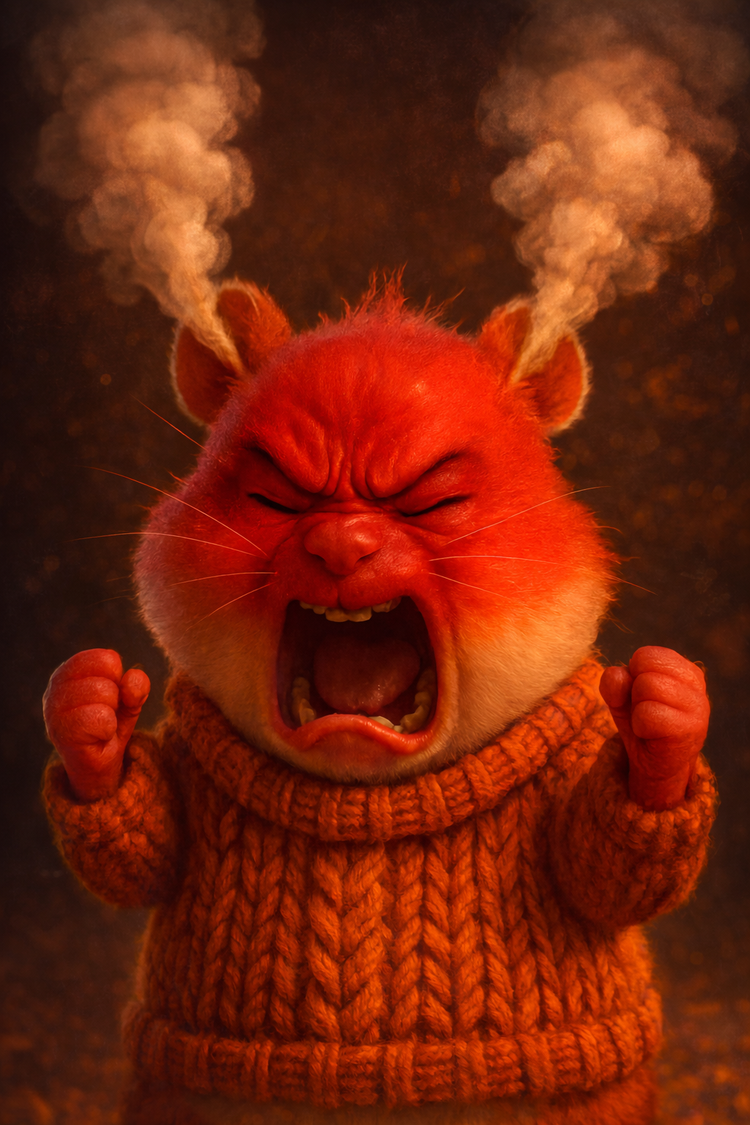 Raging Ralph the rage hamster from the ICantCompute character collection