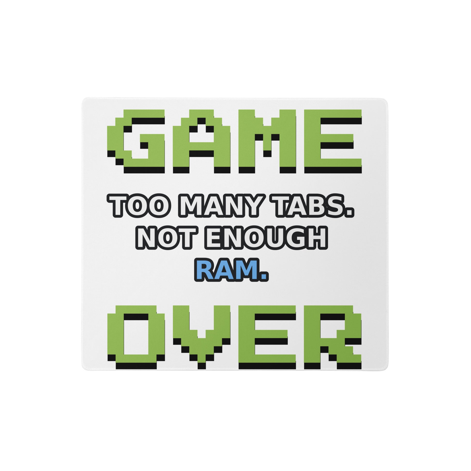 Game Over Gaming Mouse Pad with ICantCompute tech humor artwork, 18 × 16 inch product view