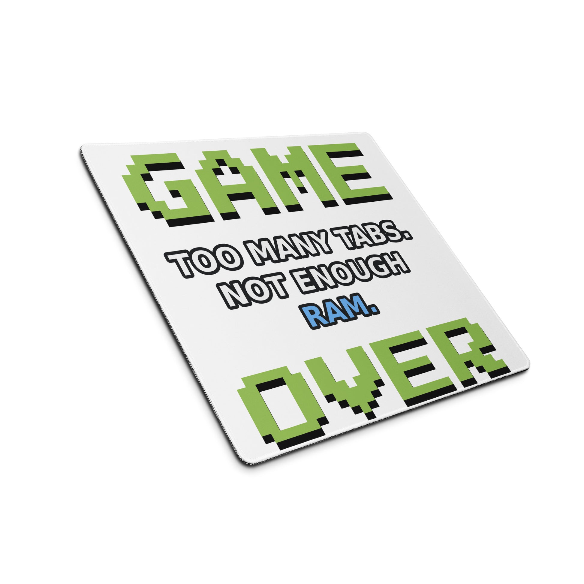 Game Over Gaming Mouse Pad with ICantCompute tech humor artwork, 18 × 16 inch product view